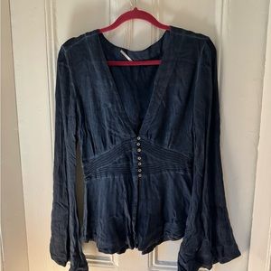 Free People Silk Shirt